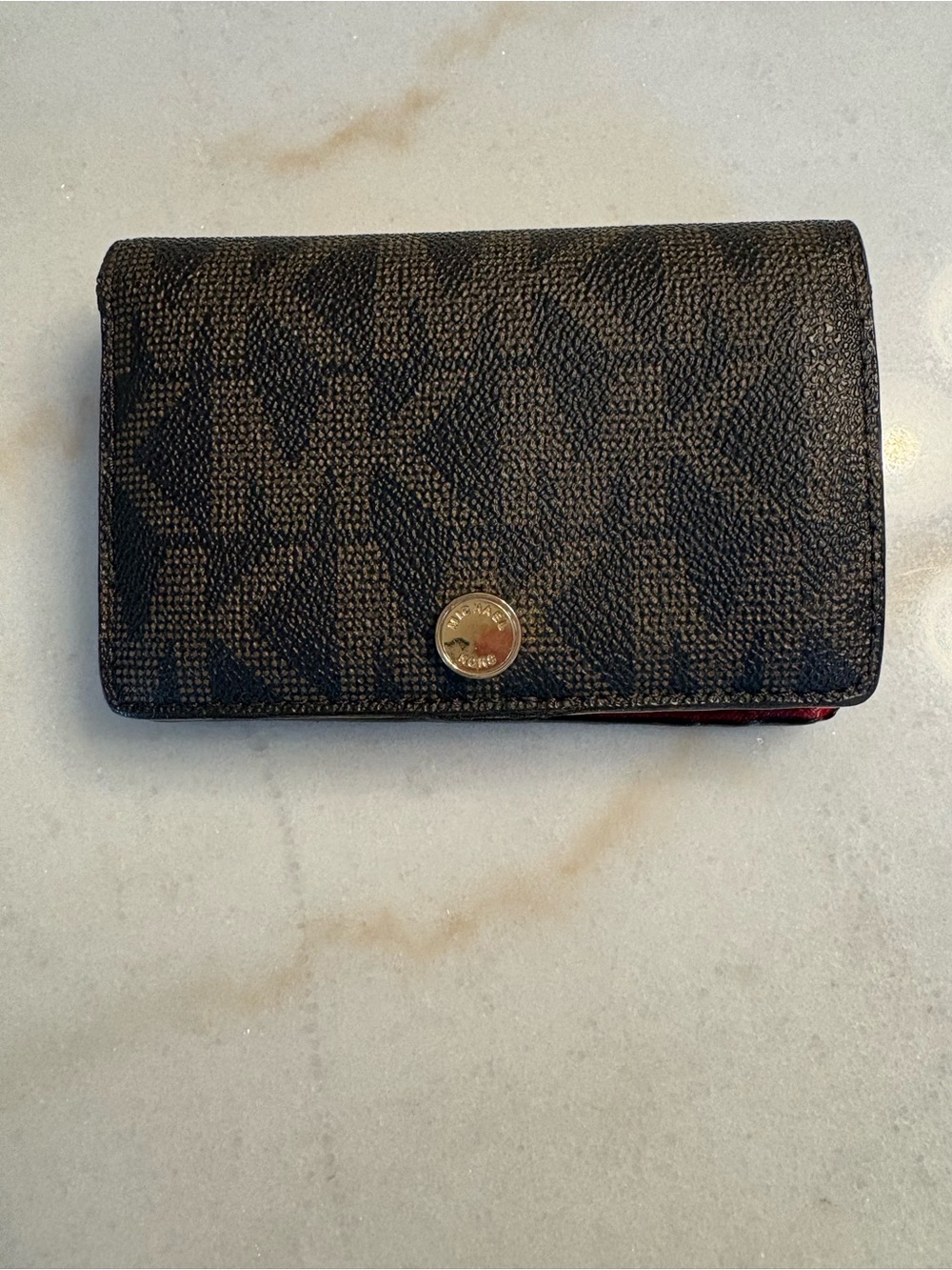Michael Kors Black/Brown Logo Card & Key Holder